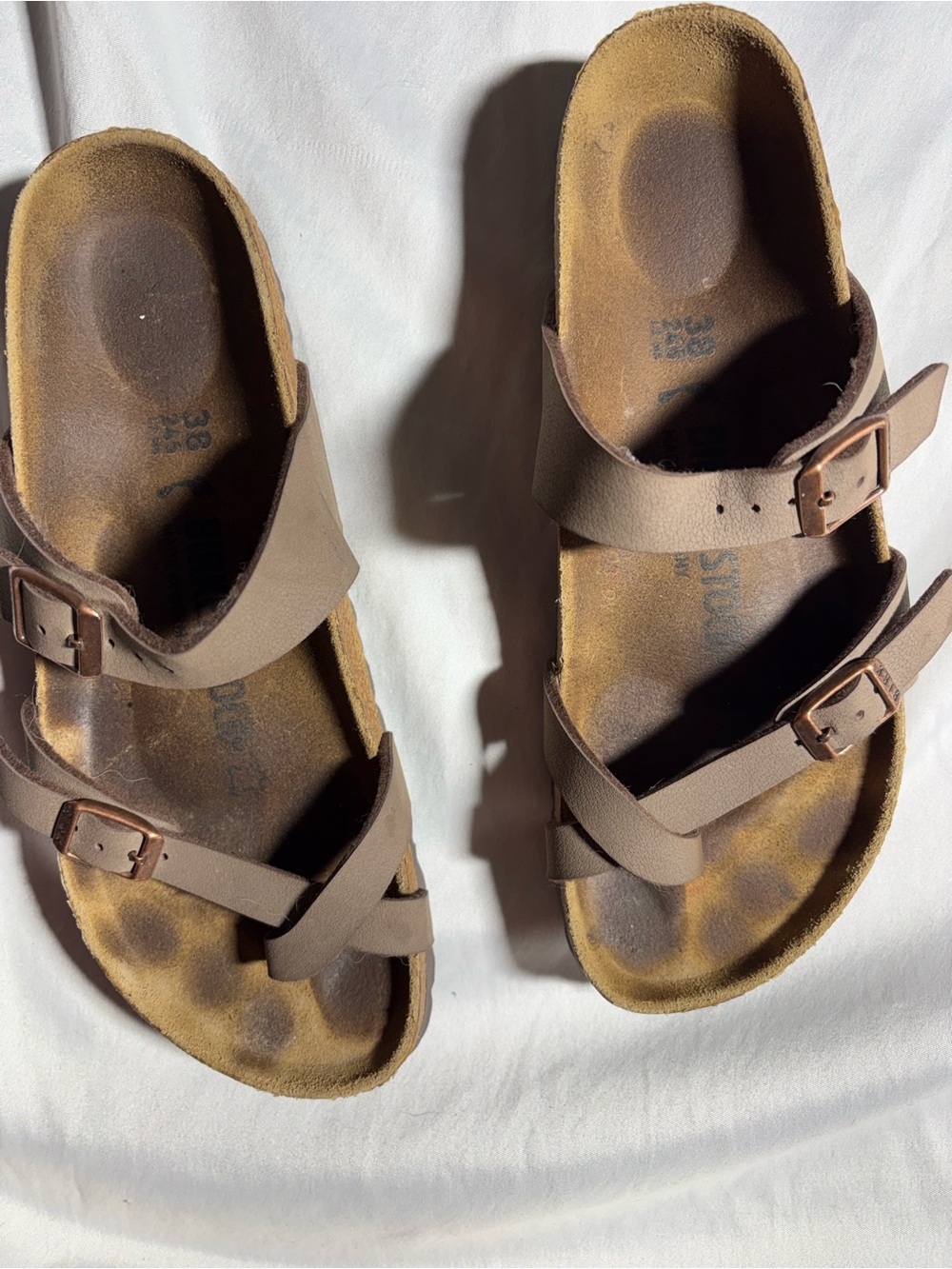 Birkenstock Women Brown Two-Strap Adjustable Sandals